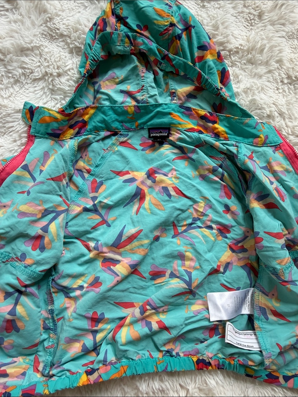Patagonia Teal Floral Hooded Jacket - Picture 4 of 5